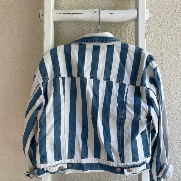 Forever 21 Striped Jean Jacket // New with Tags NWT - Picture 3 of 5